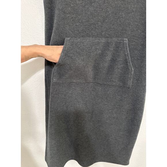 Cynthia Steffe Fleece Dress M Grey 1/4 Zip Kangaroo Pocket Sporty Athletic - Picture 3 of 12